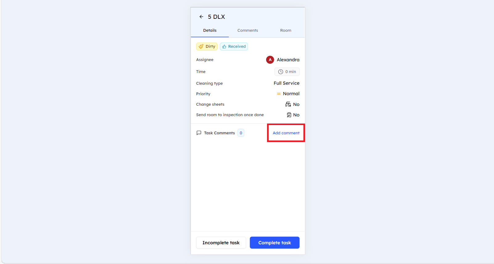 Add Comments Option 1