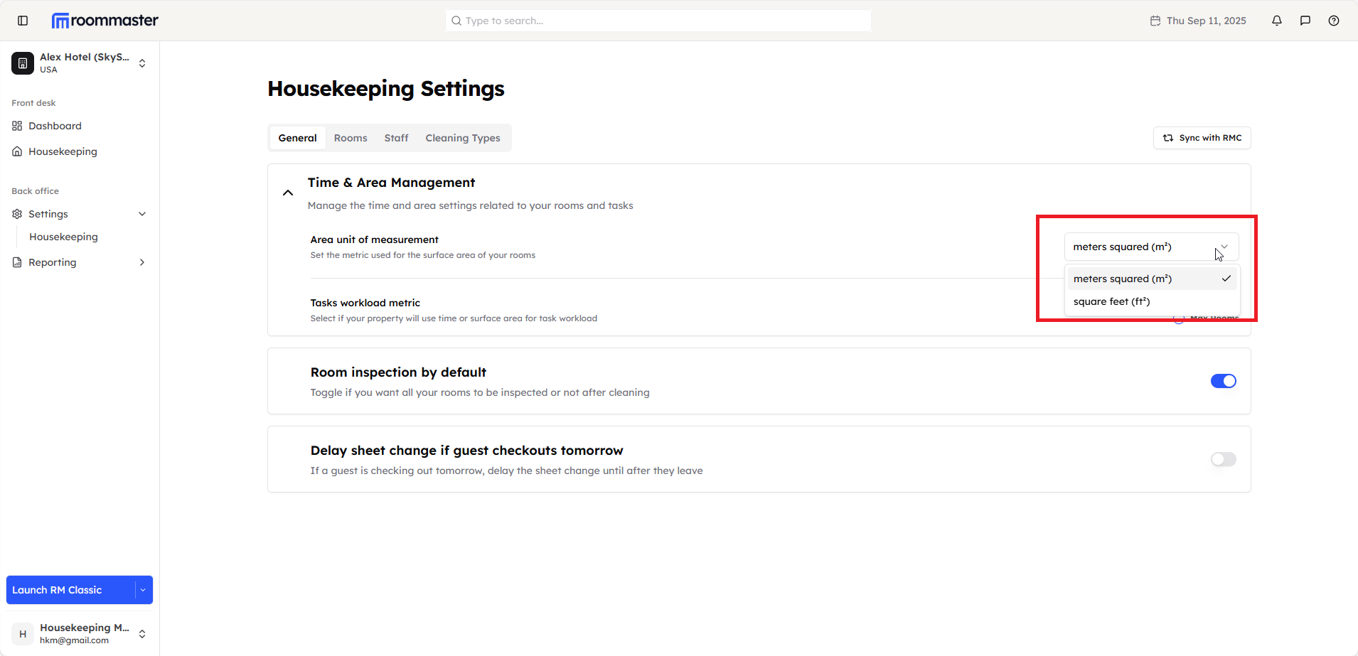 Area Unit Configuration