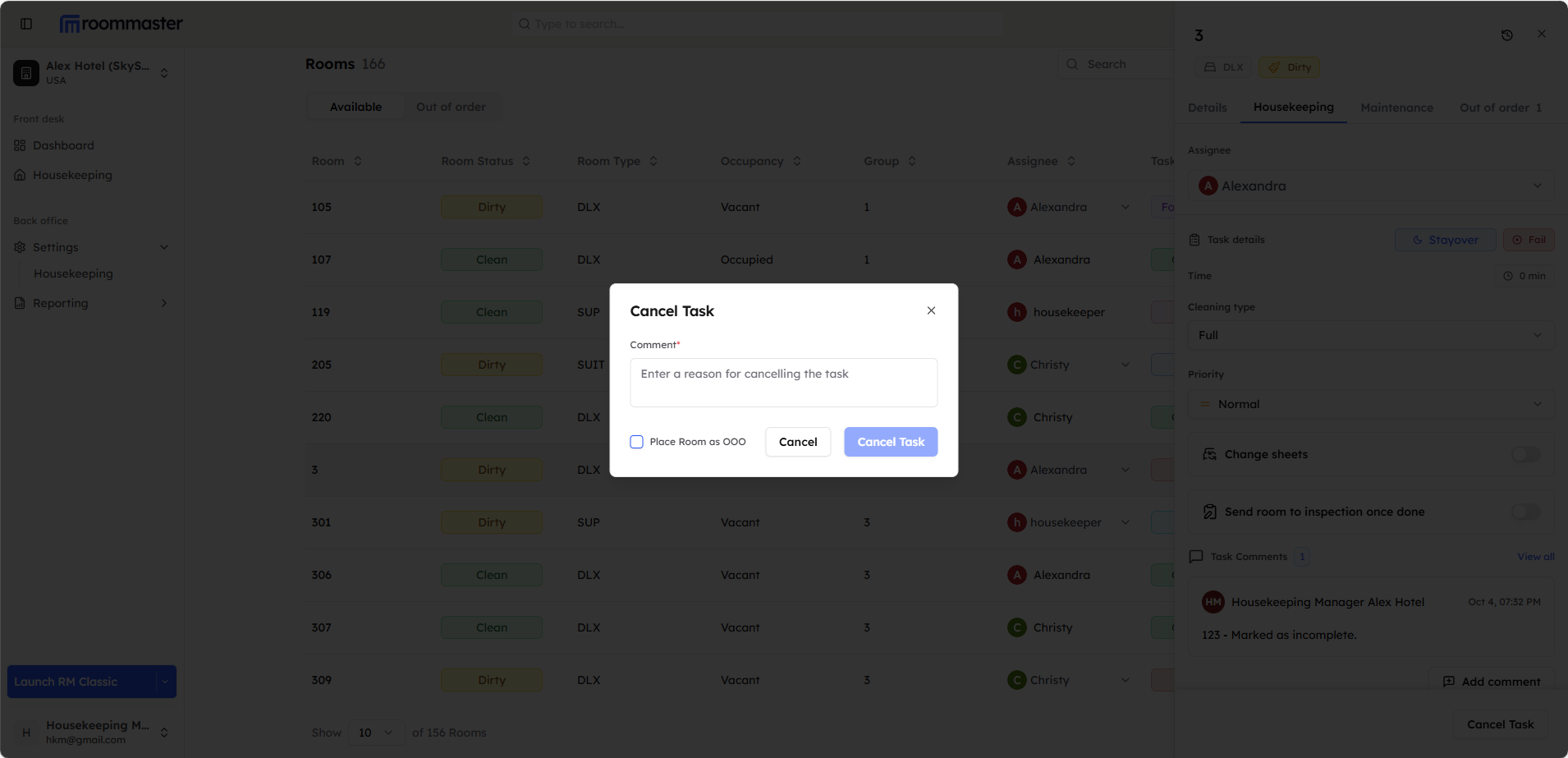 Cancel Web Interface