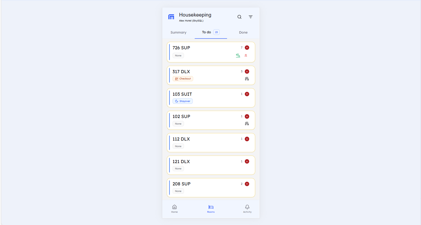 Card View Housekeeper