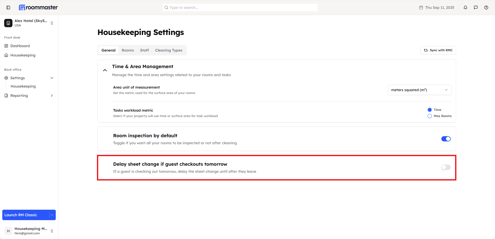 Sheet Change Delay Configuration