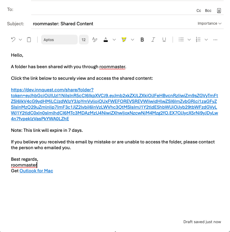 Email template
