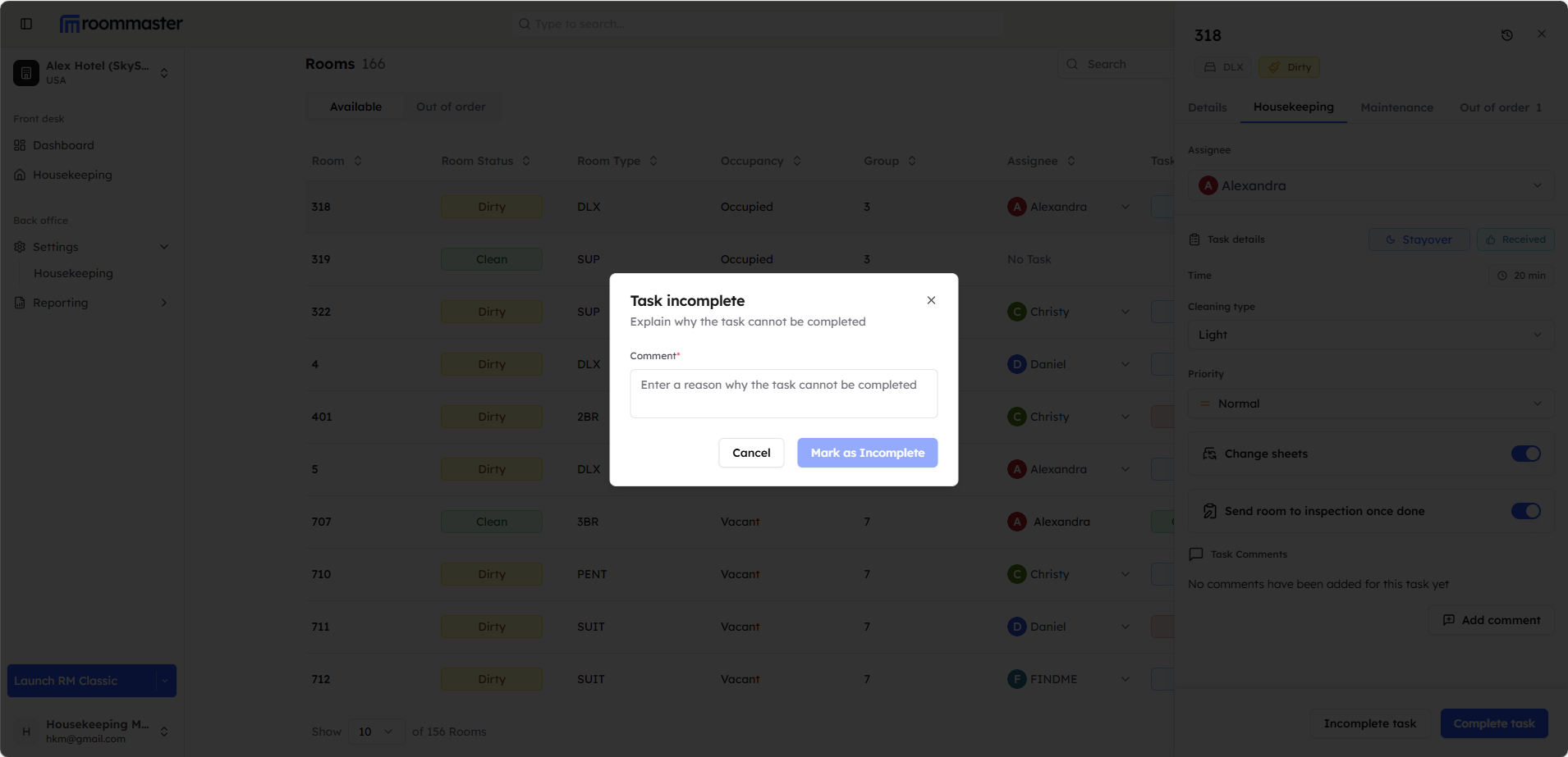 Incomplete Web Modal