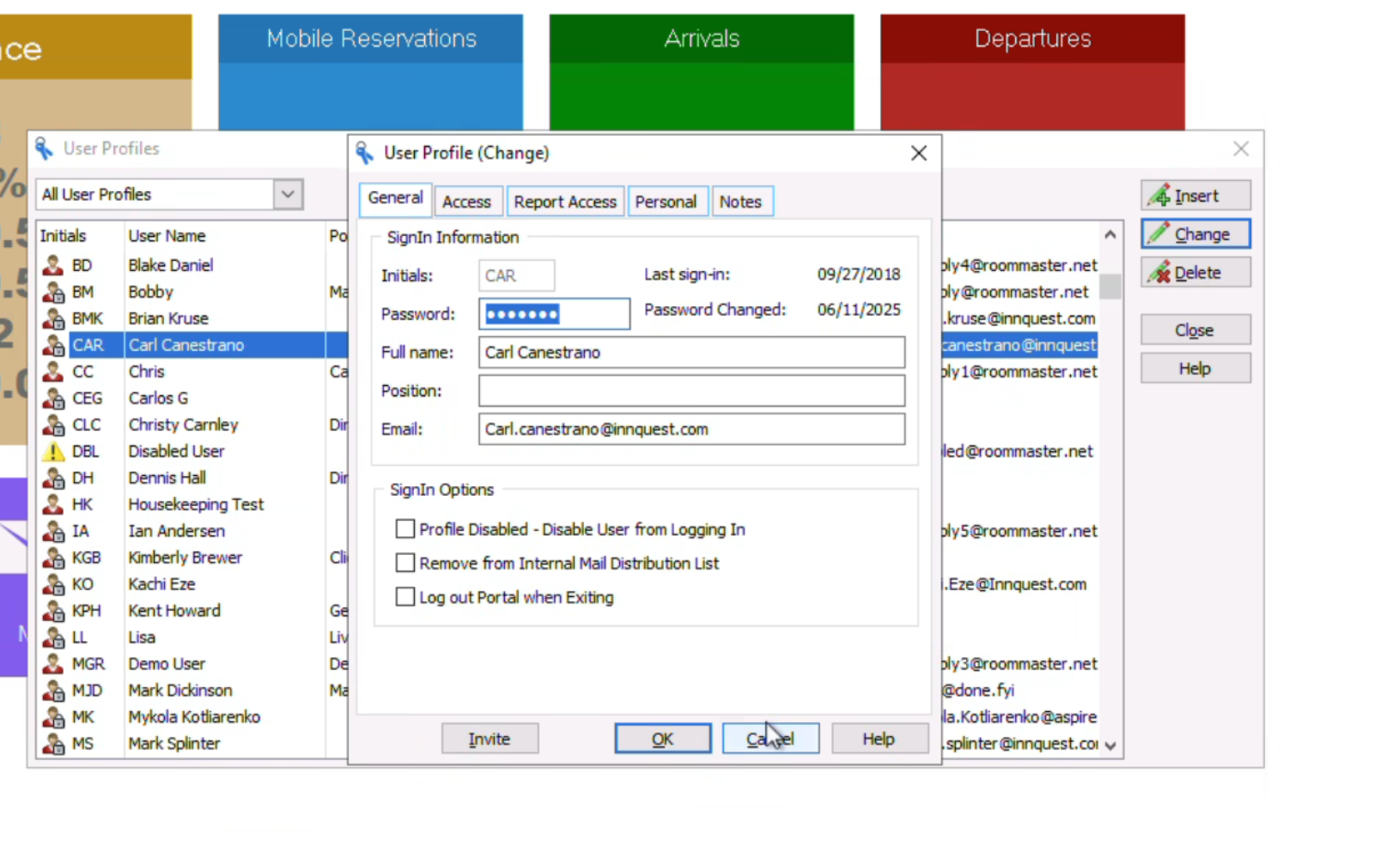 Invite User Interface