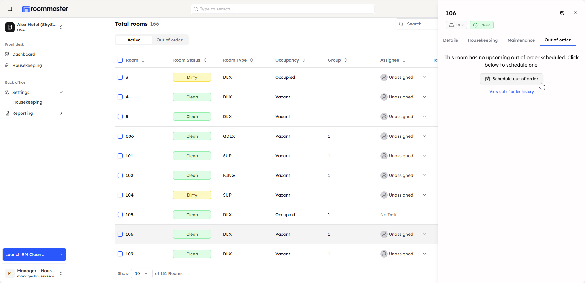 Schedule Out of Order