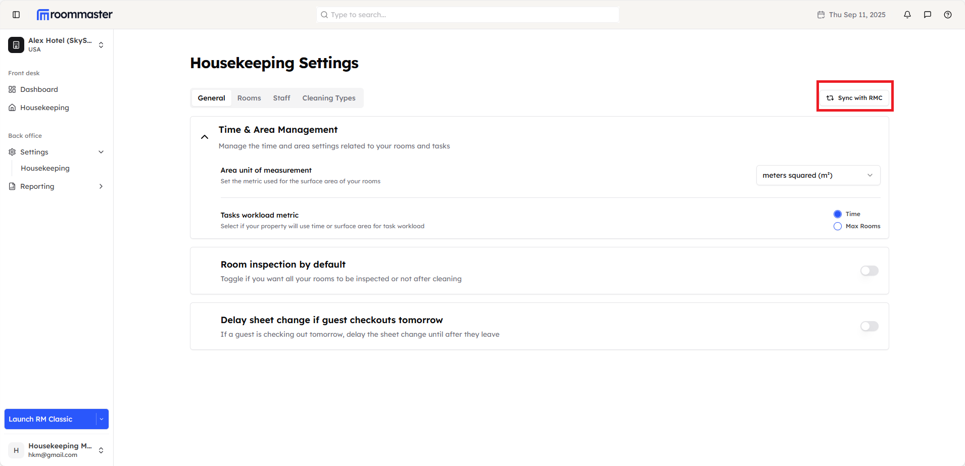 Sync with RMC Button