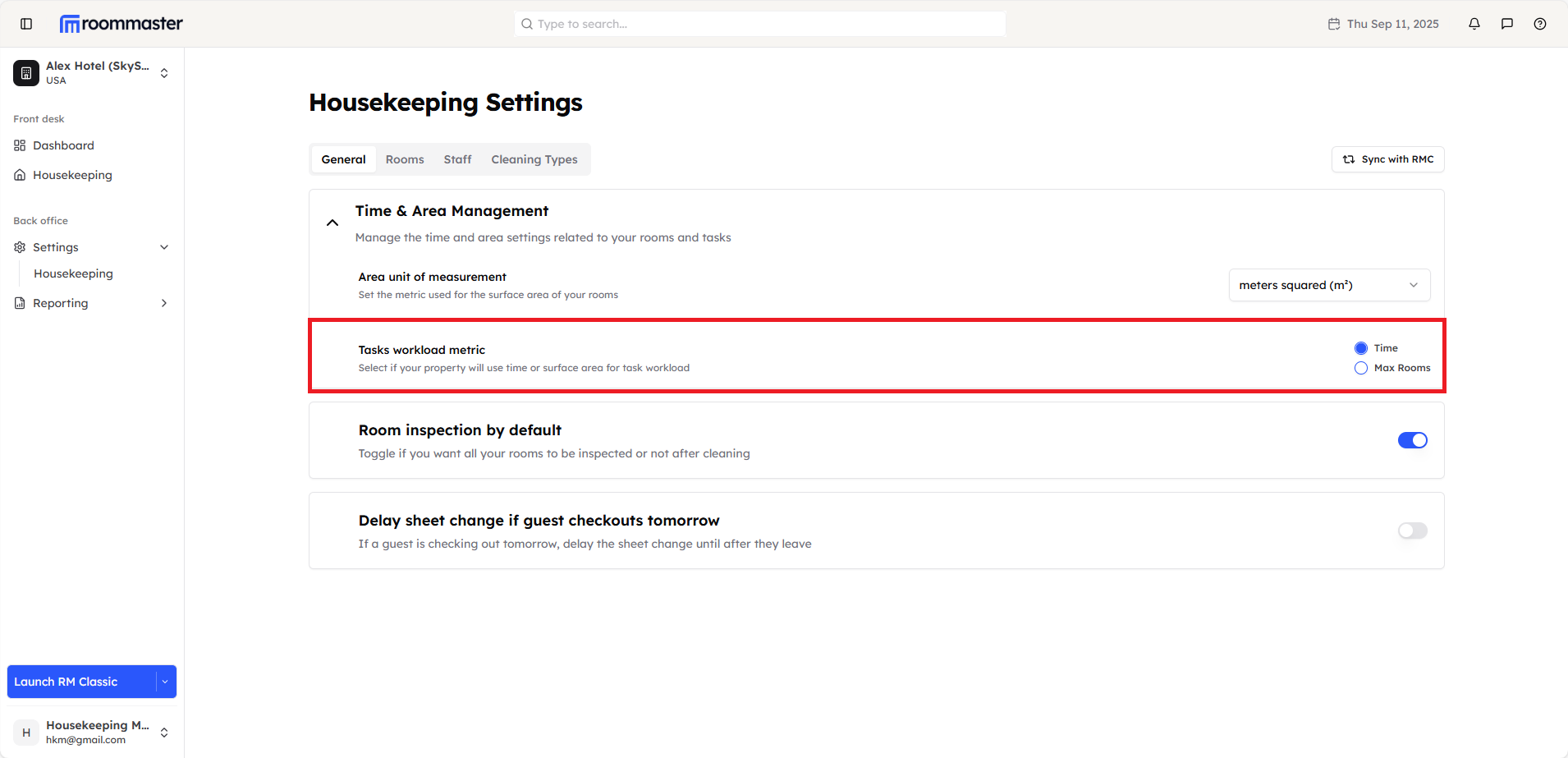 Task Workload Configuration